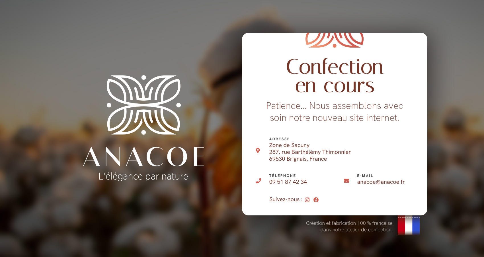 Anacoe | Maintenance | Refonte du site